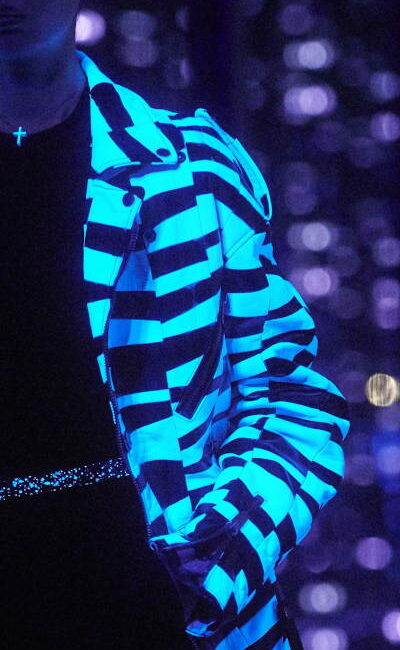 Black light project - Black-light leather jacket treated by Invenio Flory for Saint Laurent