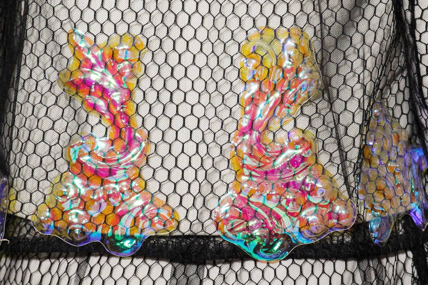 Ornamental Illusion - Iridescent plastic imprint created by Invenio Flory for Schiaparelli