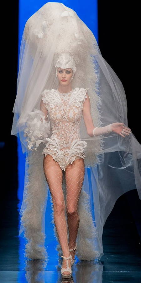 Shifting Butterflies - Haute couture bridal embroidery created by Invenio Flory for Jean Paul Gaultier