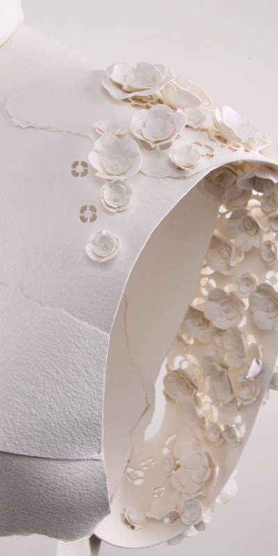 Paper Sculpture - Camellia bust created by Invenio Flory for the House of Chanel