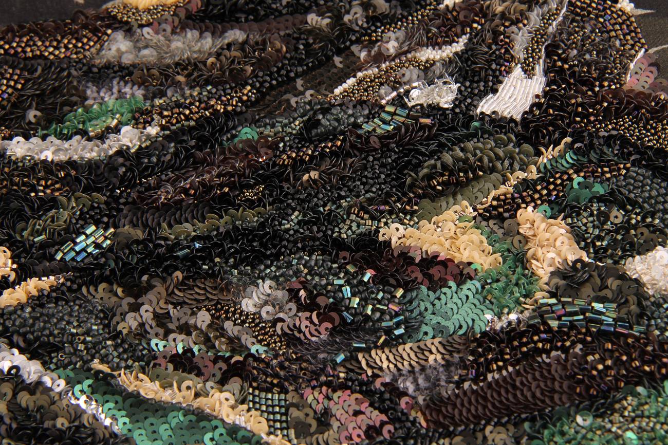Surface - Texture - Antique fabric texture embroidery created by Invenio Flory for Saint Laurent