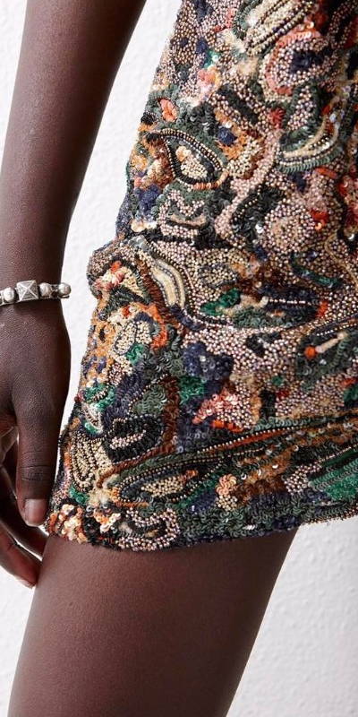 Antique Fabric - Trompe-l'œil pattern created by Invenio Flory for Saint Laurent