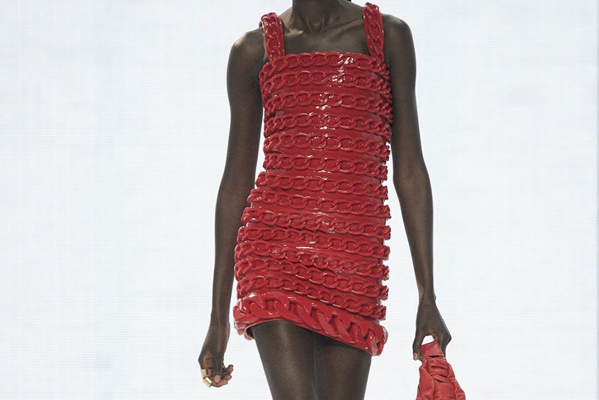 3D silicone chain dress